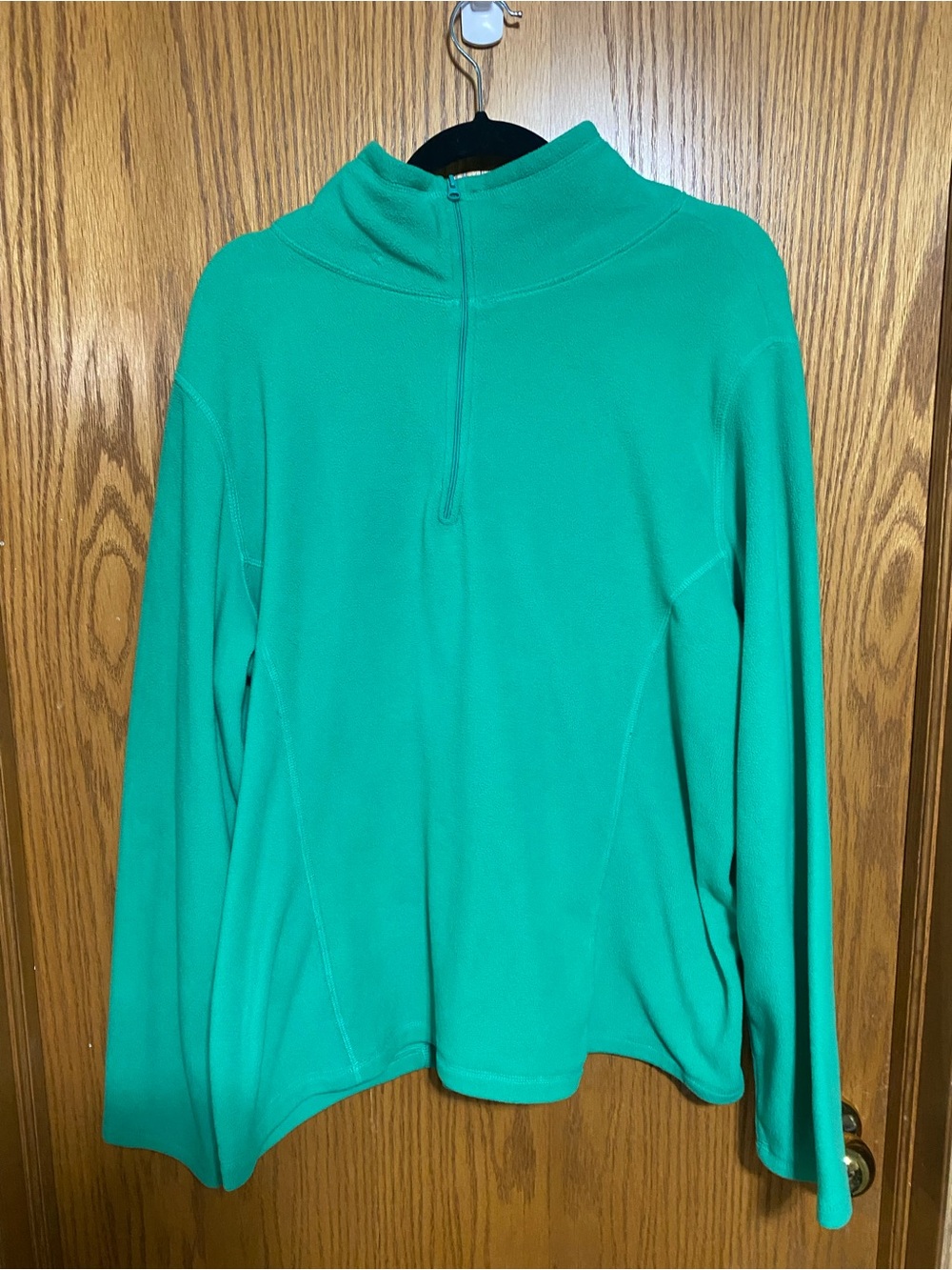 Vintage Women’s Green Quarter-Zip Pullover Sweater